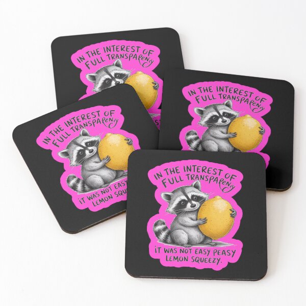 Item preview, Easy Peasy Lemon Squeezy Raccoon  designed and sold by WoodburyLake.