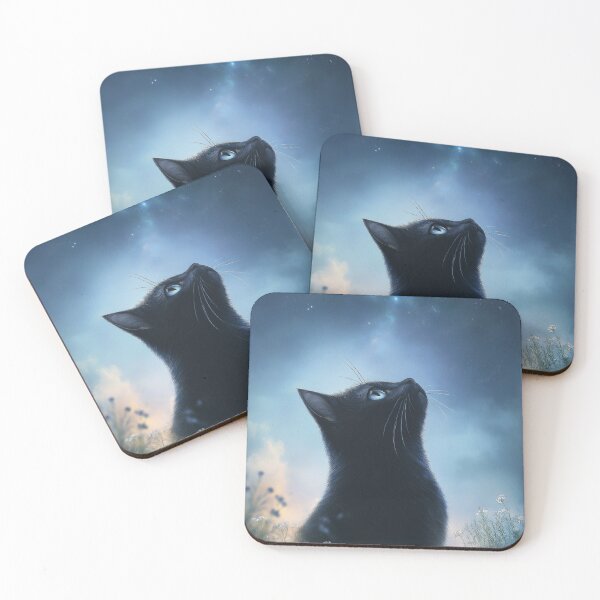 Item preview, Black Cat Gazing at a Starry Sky designed and sold by AshiraCreations.