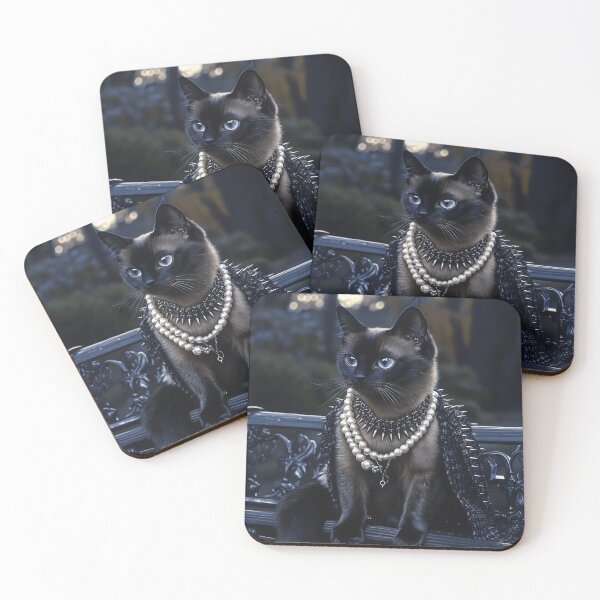 Item preview, Edgy Glam Siamese Cat  designed and sold by Nocturne  Paws.