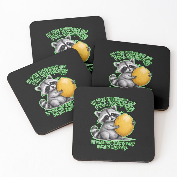 Item preview, Easy Peasy Lemon Squeezy Raccoon  designed and sold by WoodburyLake.