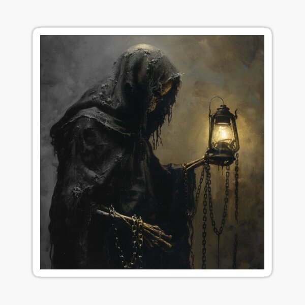 Item preview, Death with alantern illuminating its souls designed and sold by Black Bear House.