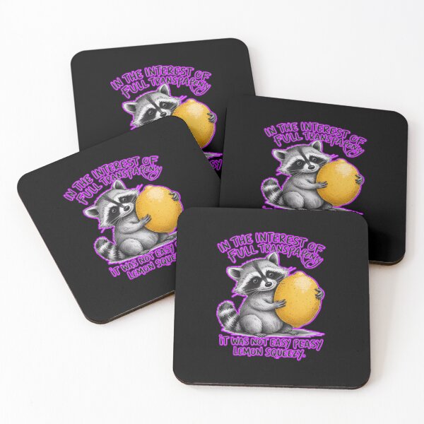 Item preview, Easy Peasy Lemon Squeezy Raccoon  designed and sold by WoodburyLake.