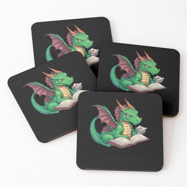 Item preview, Dragon Wearing Glasses Reading A Book designed and sold by Dressed For  Duty.