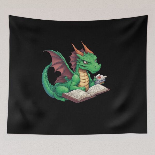 Item preview, Dragon Wearing Glasses Reading A Book designed and sold by Dressed For  Duty.