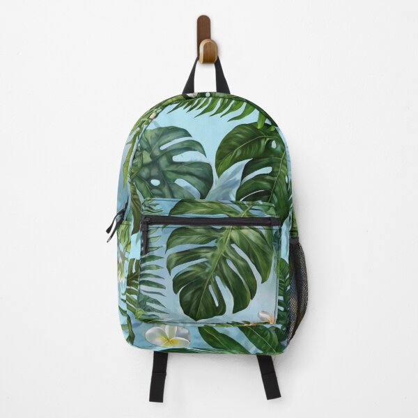 Item preview, Plumeria and Tropical Leaves Pattern designed and sold by MoodyMuseArt.