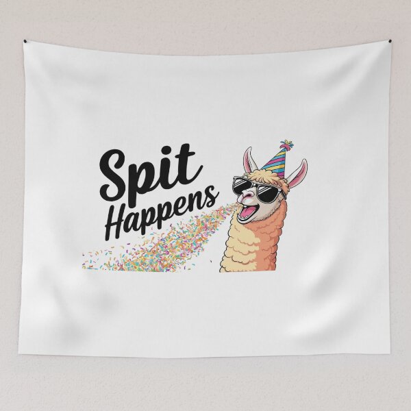 Item preview, Funny Llama “Spit Happens” Party Design designed and sold by LOLThreads.