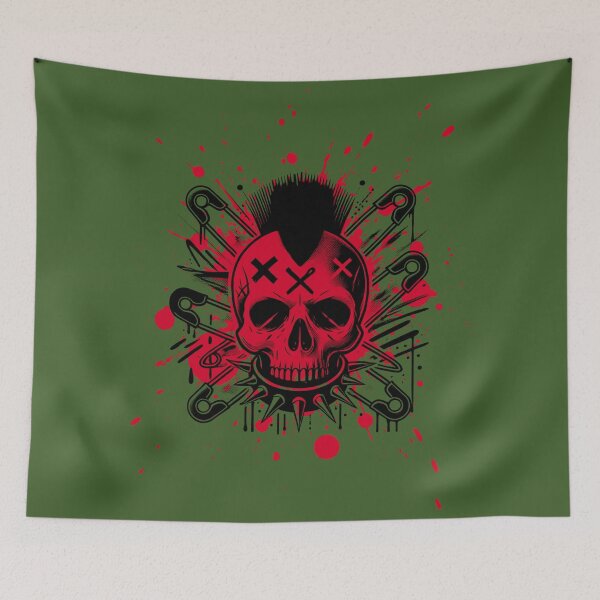Item preview, Punk Skull With Splatter designed and sold by UNK-Fatigues.