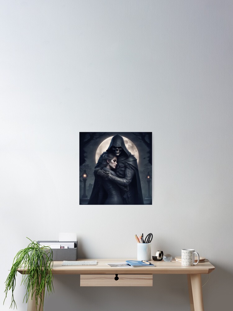 Thumbnail 2 of 3, Poster, The Grim Reaper's Embrace designed and sold by JenchiDesigns.