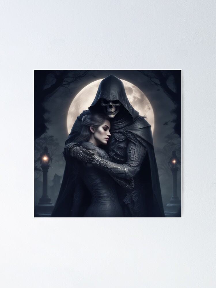 Thumbnail 1 of 3, Poster, The Grim Reaper's Embrace designed and sold by JenchiDesigns.