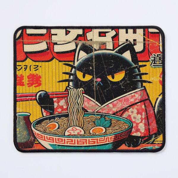 Item preview, Retro Japanese Cat Eating Ramen | Vintage Noodle Art designed and sold by IAPICTURE.