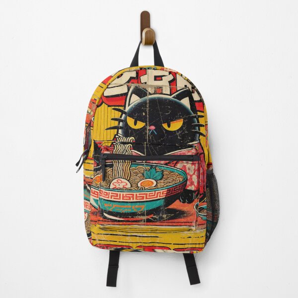 Item preview, Retro Japanese Cat Eating Ramen | Vintage Noodle Art designed and sold by IAPICTURE.