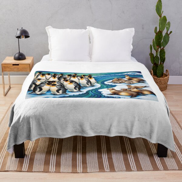 Item preview, Emperor penguins and seals at a casual gathering designed and sold by EtCreative.