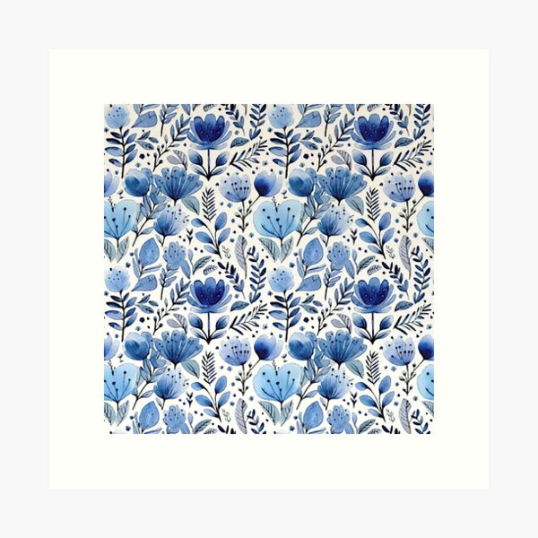 Item preview, Blue Flowers designed and sold by ViaARTfactory.
