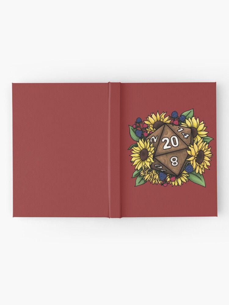Alternate view of Sunflower D20 Tabletop RPG Gaming Dice Hardcover Journal