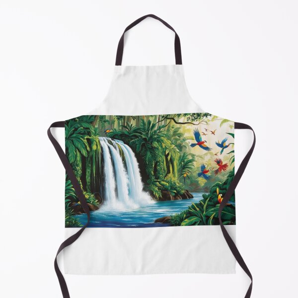 Item preview, A cascading waterfall in a lush rainforest  designed and sold by EtCreative.