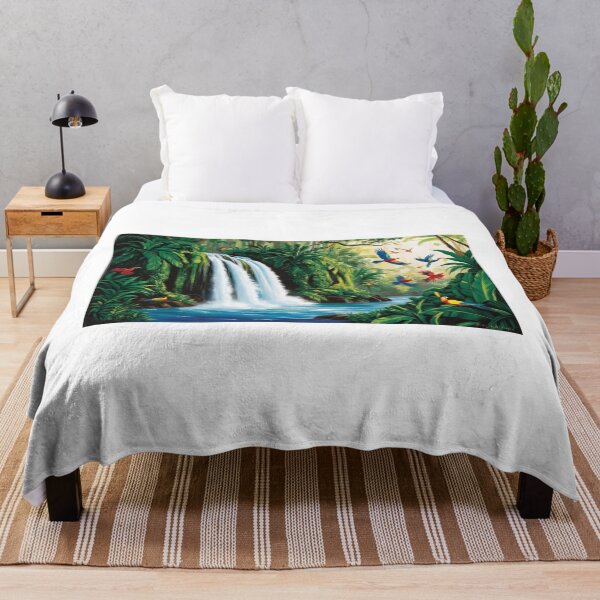 Item preview, A cascading waterfall in a lush rainforest designed and sold by EtCreative.