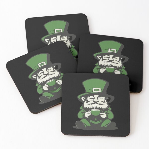 Item preview, Cute Leprechaun Sipping Rainbow Coffee Lucky Bean designed and sold by FWLKIT.