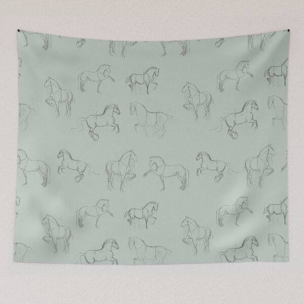 Item preview, Classical Dressage Horses in Sage designed and sold by Lavender Woodman.
