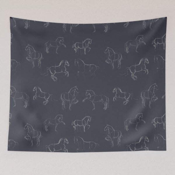 Item preview, Classical Dressage Horses in Slate designed and sold by Lavender Woodman.