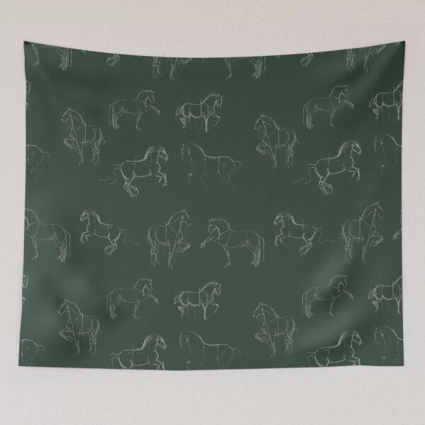 Item preview, Classical Dressage Horses in Emerald designed and sold by Lavender Woodman.