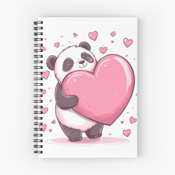 Item preview, Arte kawaii de San Valentín de un lindo panda que lleva un gran corazón rojo rosado designed and sold by TheRedPixels.