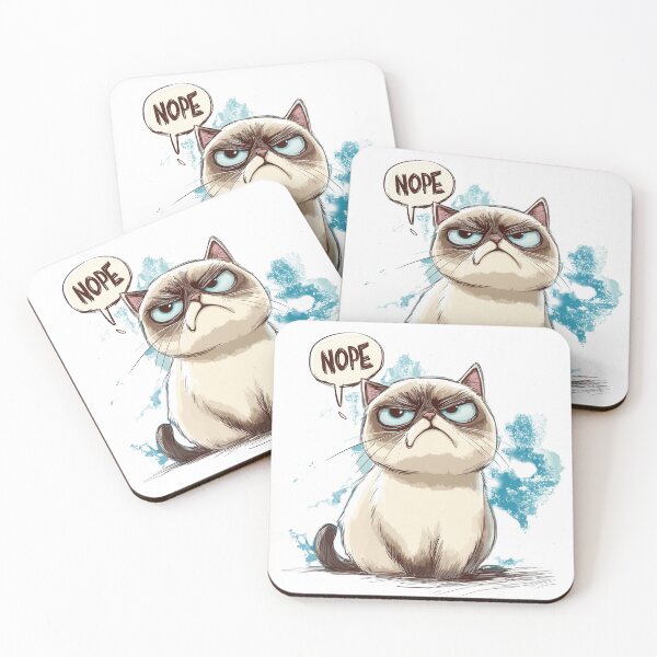 Item preview, A cartoon-style cat with an annoyed expression. designed and sold by DedeeArtthai.