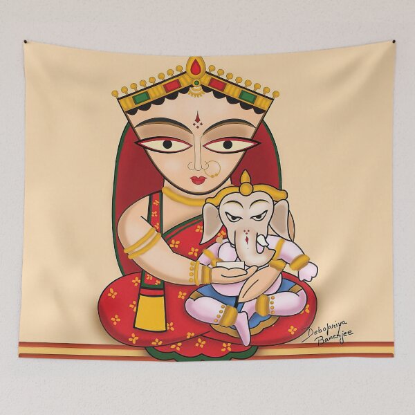 Item preview, Jamini Roy Ganesha and Parvati designed and sold by Kathimee.