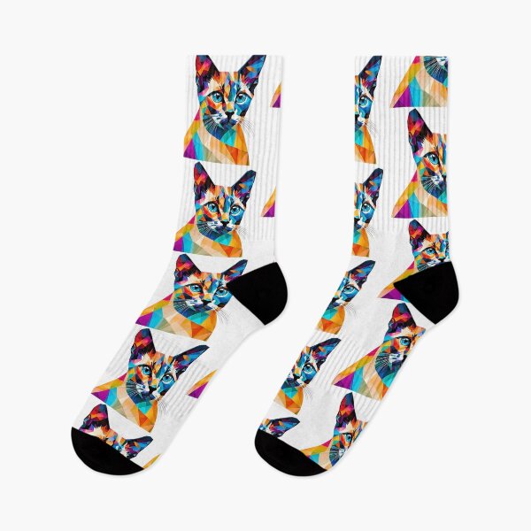 Item preview, Siamese Cat in Vibrant Geometric Design - Modern Feline Art designed and sold by Fredster1966.
