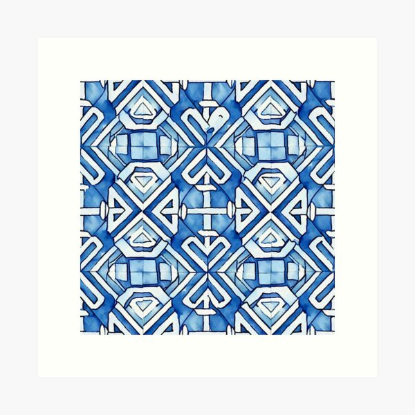 Item preview, Blue Painted Tiles designed and sold by ViaARTfactory.