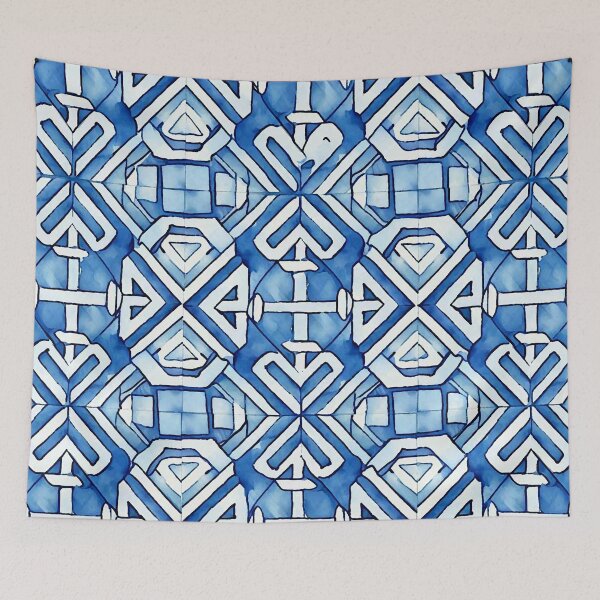Item preview, Blue Painted Tiles designed and sold by ViaARTfactory.
