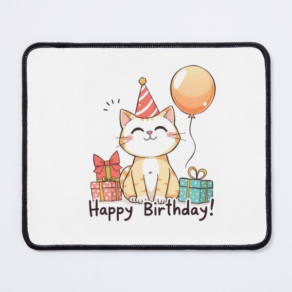 Item preview, Cat Birthday Party Hat Happy Balloons Celebrations Cute  designed and sold by CheeseBlueprint.