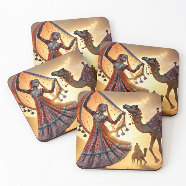 Item preview, Rajasthani woman dancing in Desert designed and sold by kharatsuchita.