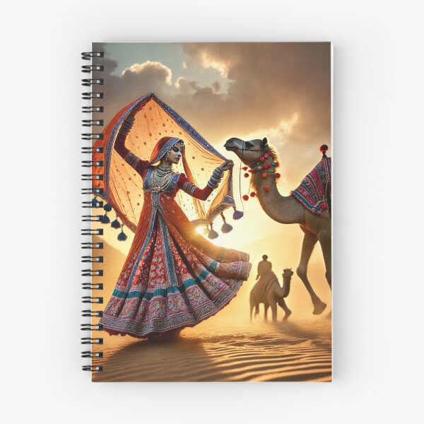 Item preview, Rajasthani woman dancing in Desert designed and sold by kharatsuchita.