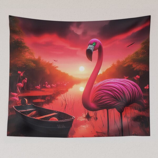 Item preview, Camargue Flamingos Shine at Sunset designed and sold by Astralia.