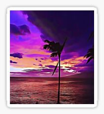 Hawaiian beach sunset Sticker