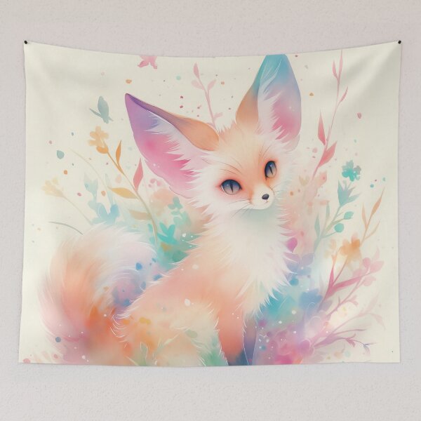 Item preview, Fennec Fox Among Pastel Blossoms designed and sold by AshiraCreations.