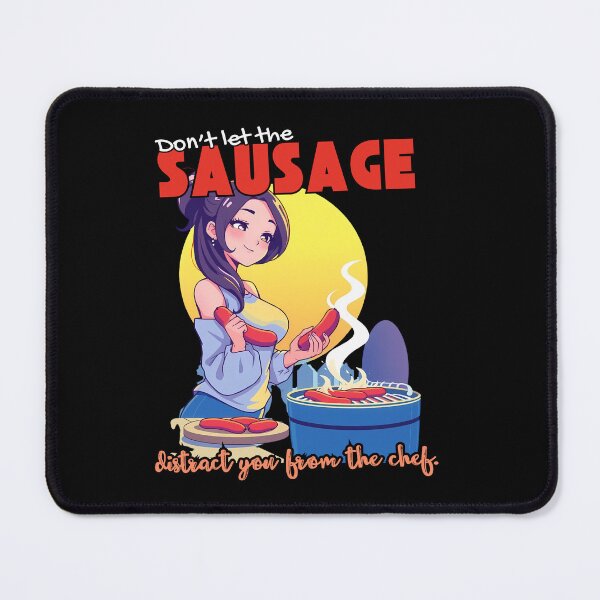 Item preview, Cheeky Anime Girl BBQ Art - Don't let the sausage distract you from the chef! designed and sold by Designs-Labs.