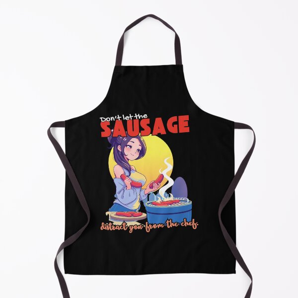 Item preview, Cheeky Anime Girl BBQ Art - Don't let the sausage distract you from the chef! designed and sold by Designs-Labs.