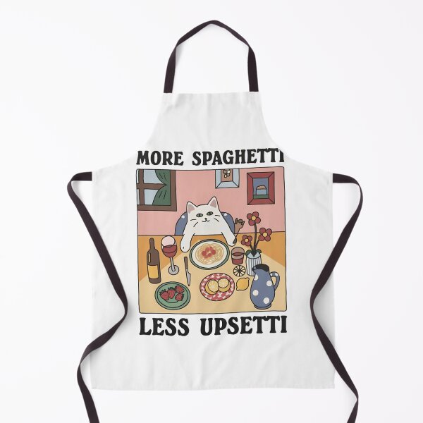 Item preview, Cute Cat Art More Spaghetti Less Upsetti designed and sold by janettavolkme.
