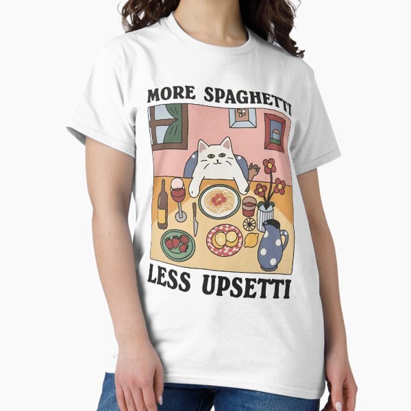 Aperçu de l'œuvre Art de chat mignon Plus de spaghettis, moins de bouleversements créée et vendue par janettavolkme.