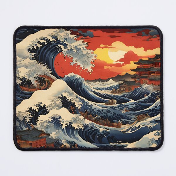 Item preview, Under the Wave Off Kanagawa Inspired Illustration | The Great Wave Tribute Art | Modern Twist on Thirty-Six Views of Mount Fuji | Iconic Japanese Art Reimagined designed and sold by PaintedPixels01.