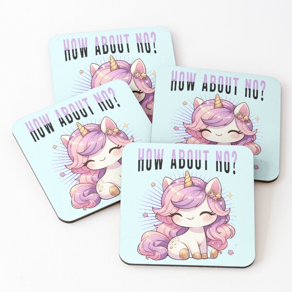 Item preview, How About No?  Unicorn with Stars Funny Quote designed and sold by 2ndSketch.