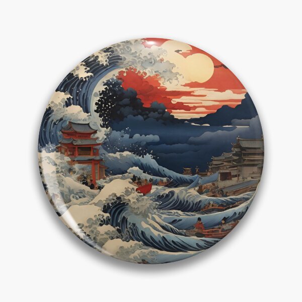 Item preview, Under the Wave Off Kanagawa Inspired Illustration | The Great Wave Tribute Art | Modern Twist on Thirty-Six Views of Mount Fuji | Iconic Japanese Art Reimagined designed and sold by PaintedPixels01.