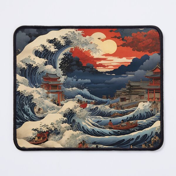 Item preview, Under the Wave Off Kanagawa Inspired Illustration | The Great Wave Tribute Art | Modern Twist on Thirty-Six Views of Mount Fuji | Iconic Japanese Art Reimagined designed and sold by PaintedPixels01.