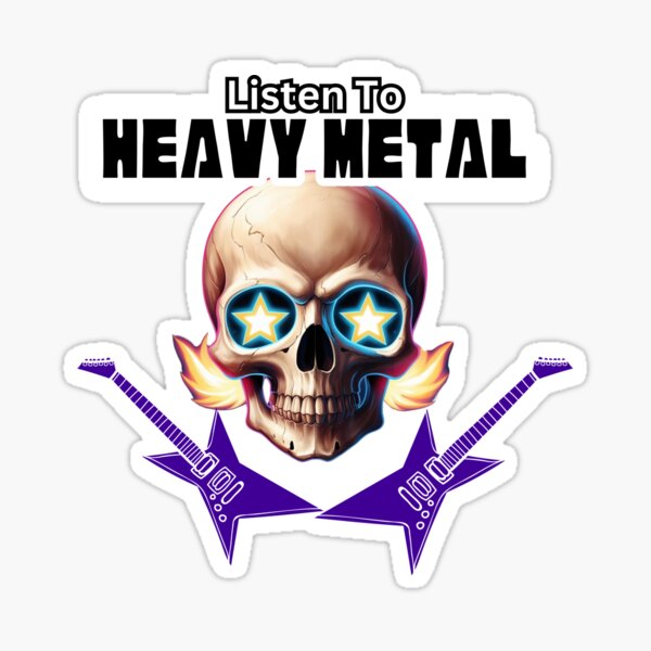 Artikel-Vorschau von Hören Sie Heavy Metal Skull mit Gitarren, designt und verkauft von FroggyFly Designs.