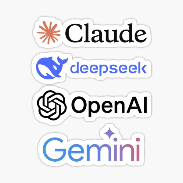 Item preview, popular AI chatbots sticker pack, claude,deepseek,chatgpt, gemini  designed and sold by SnapYourStyle.
