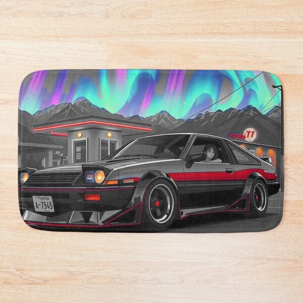 Item preview, Toyota AE86, anime/ manga art with northern lights, retro designed and sold by Salimgor Hangaround Music.