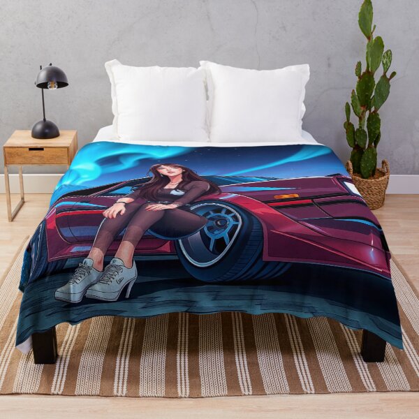 Item preview, Toyota AE86 with a woman, anime/ manga art, northern lights designed and sold by Salimgor Hangaround Music.