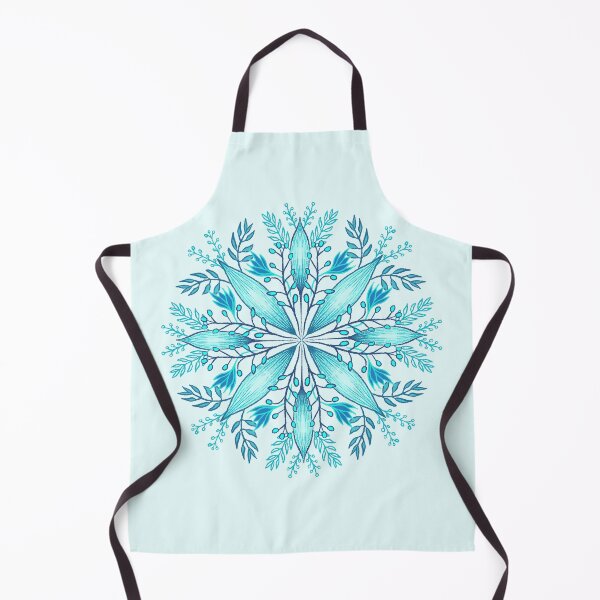 Item preview, Floral Mandala Snowflake in Turquoise Blue designed and sold by Boriana Giormova.