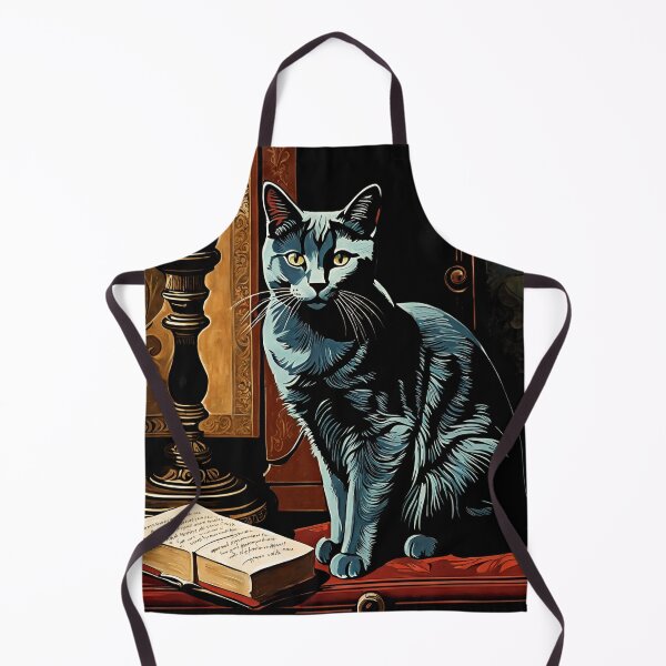 Item preview, Vintage Cat Art: Blue Cat in a Gothic Setting | Animal Art | Gothic Art | Cat Art | Vintage Cat Illustration designed and sold by UnhingedBird.